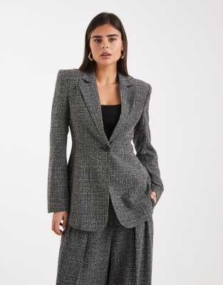Vero Moda - Eleganter, taillierter Blazer aus Tweed in meliertem Schwarz, Kombiteil