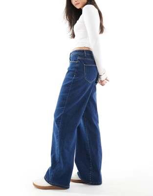 Vero Moda Elly Wide Leg Jeans In Blue