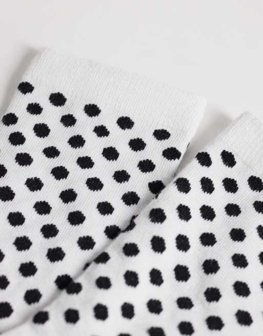 Vero Moda - Enkelsokken in wit met zwarte stippenprint, 2 van 3