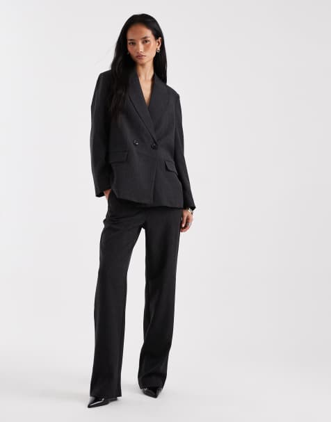 Vero Moda - Ensemble avec pantalon droit et blazer élégant - Noir poivre et sel - view 1