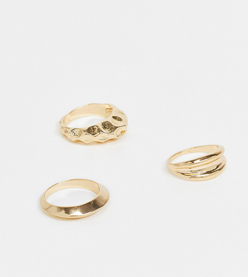 vero moda -  – Exclusive – 3er-Pack Ringe in Gold