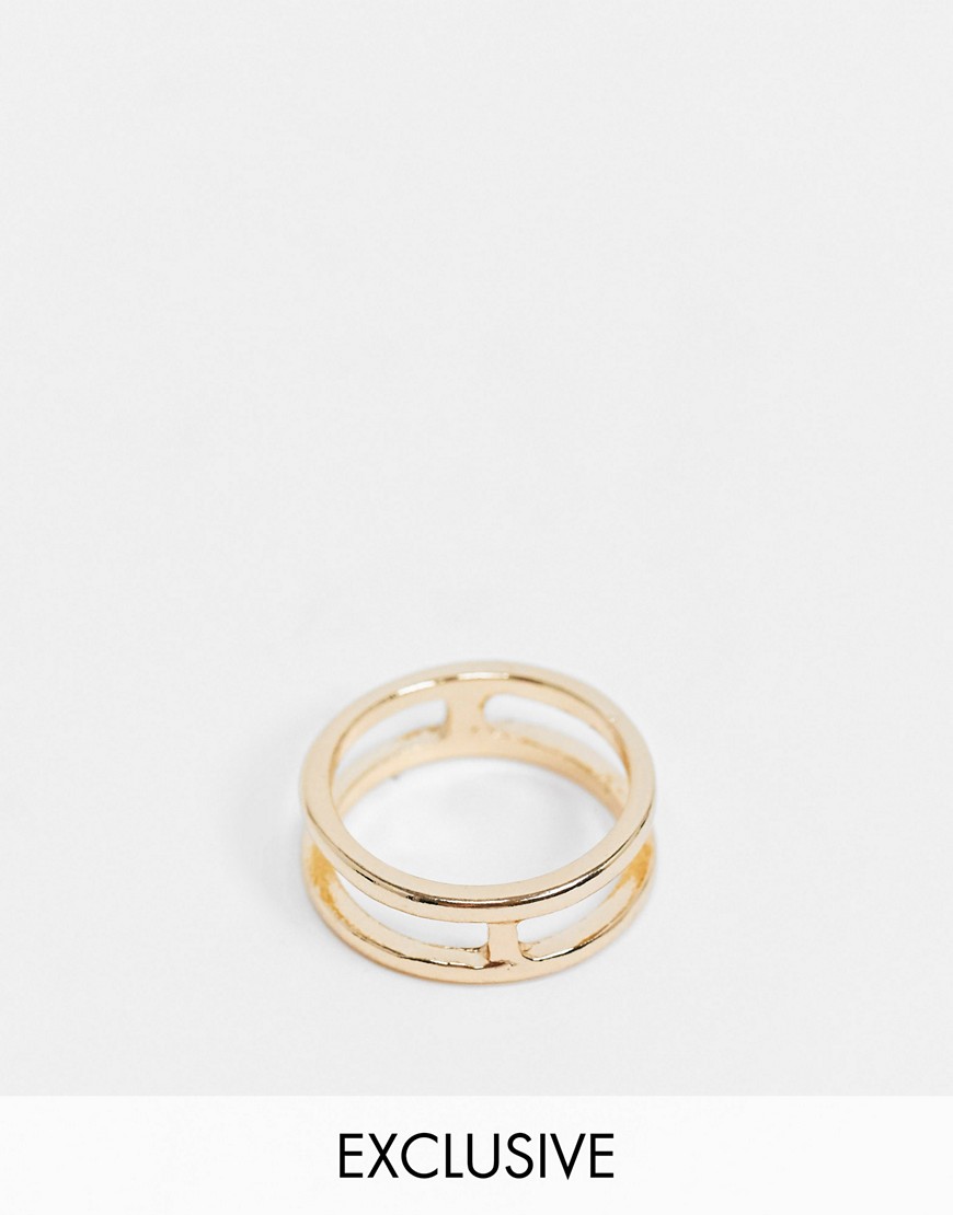 Vero Moda Exclusive Cut Out Ring In Gold