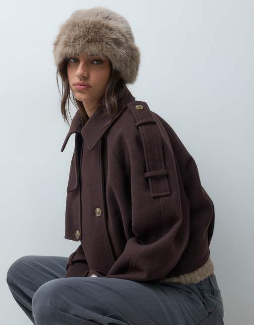 Vero Moda faux fur beanie in neutral, 4 of 5