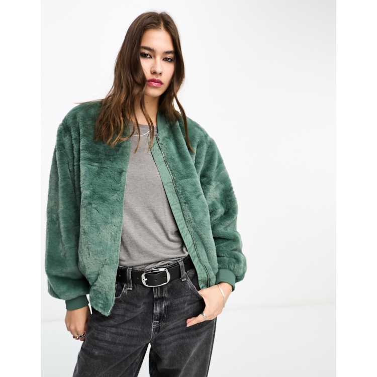 Faux fur bomber jacket zara store