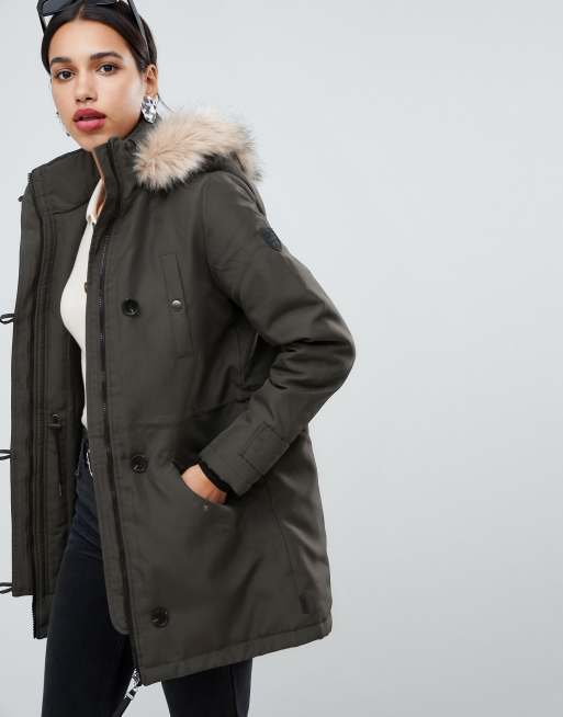 ganske enkelt George Eliot Watt Vero Moda faux fur hooded parka | ASOS