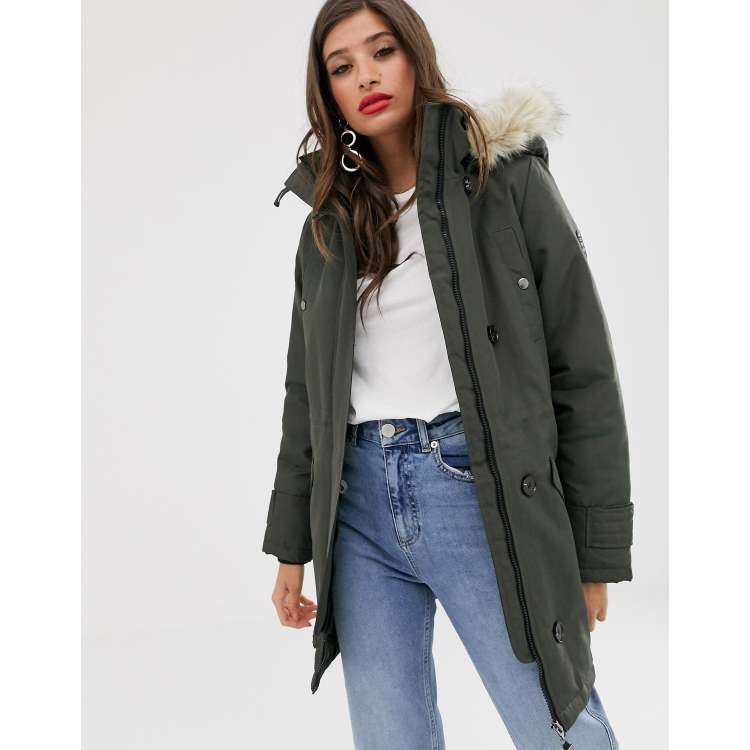 Vero moda faux fur hooded clearance parka