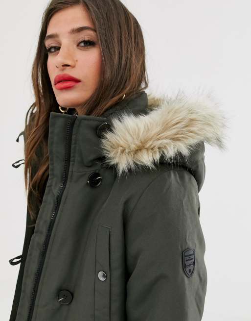 Vero moda faux hot sale fur trim expedition parka