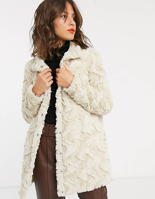 sigaret winnen Darts Vero Moda faux fur jacket in cream | ASOS