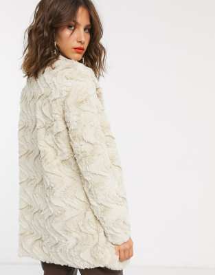 Curl short fake fur jacket clearance oatmeal