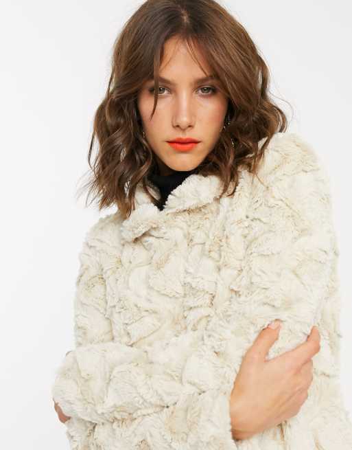 Vero Moda faux jacket in cream | ASOS