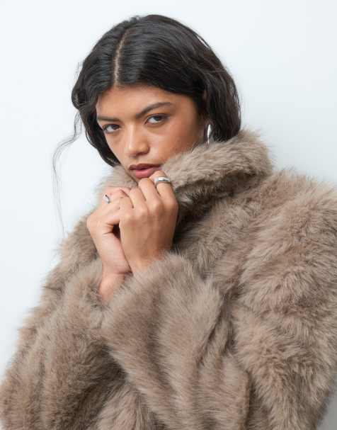Vero Moda faux fur jacket in neutral  - view 1