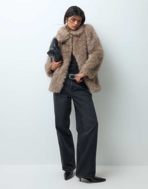 Vero Moda faux fur jacket in neutral , 2 of 5
