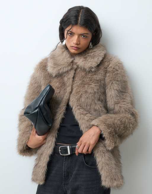 Vero Moda faux fur jacket in neutral , 3 of 5