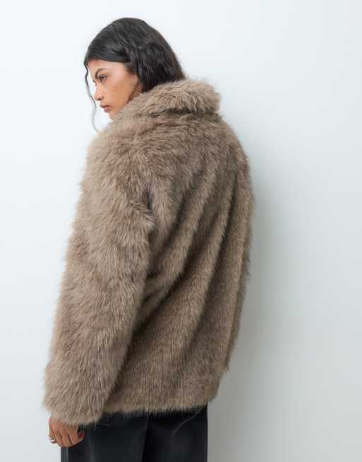 Vero Moda faux fur jacket in neutral , 4 of 5