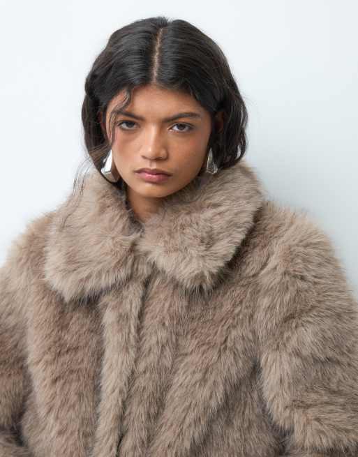 Vero Moda faux fur jacket in neutral , 5 of 5