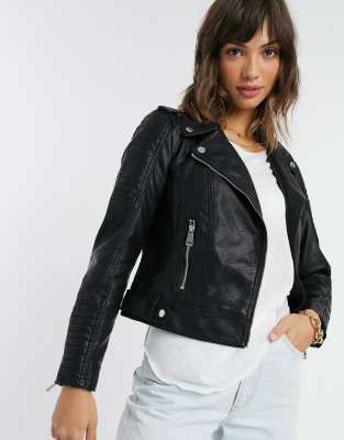 Vero Moda Faux-leather Jacket In Black