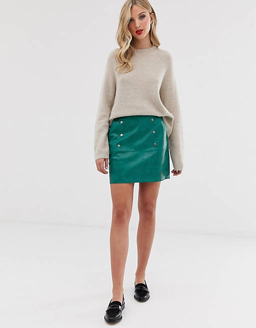 Vero Moda faux leather mini skirt | ASOS