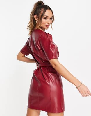 american retro leather dress Le Palais Vintage High End Black Patent Leather slit dress-Dominatrix –  GOOD GIRL REBEL main image 1