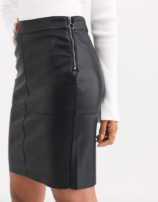 Vero moda clearance red leather skirt