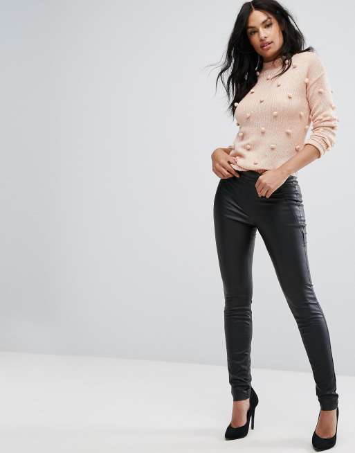 Vero Moda faux leather stretch pants