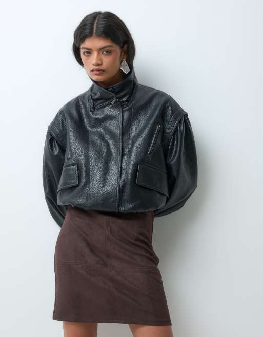 Vero Moda faux suede mini skirt in chocolate brown, 5 of 5