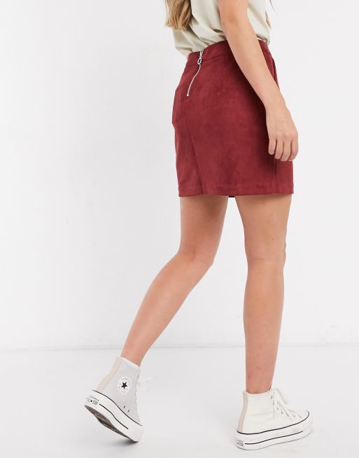 Red suede clearance skirt