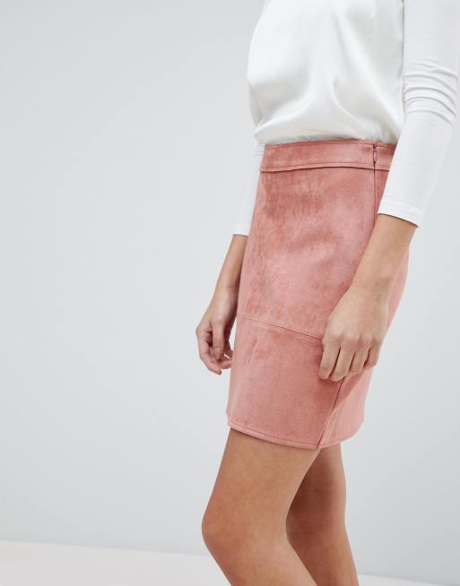 Faux suede outlet skirt pink