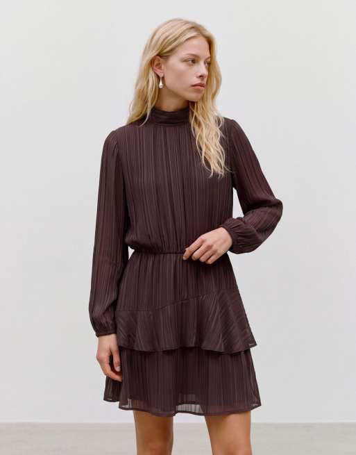 Vero Moda feestjurk in chocoladebruin, 3 van 5