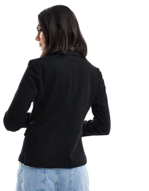 Vero Moda - Figursyet blazer i sort jersey, 2 af 4
