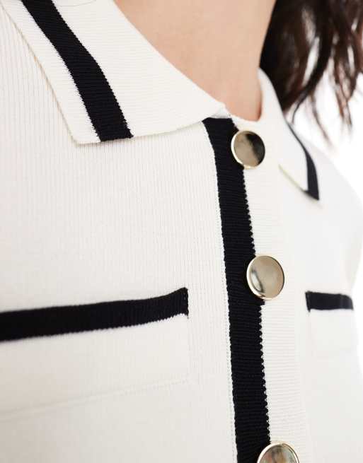 Vero Moda fine knit contrast cardigan in monochrome - part of a set