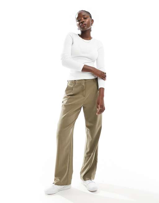 Vero Moda fine rib long sleeved top in white, 2 of 4