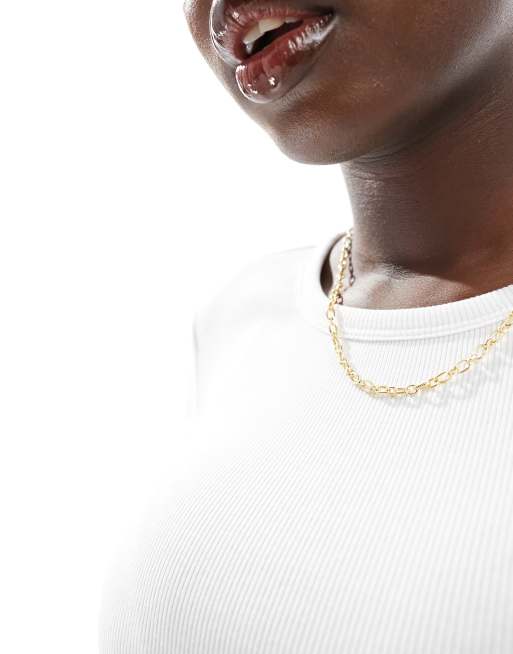 Vero Moda fine rib long sleeved top in white, 4 of 4