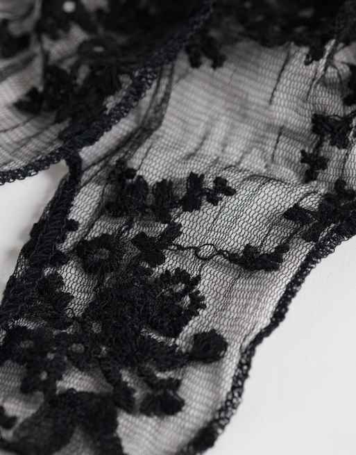 Vero Moda fiocco per capelli in pizzo nero, 2 di 3