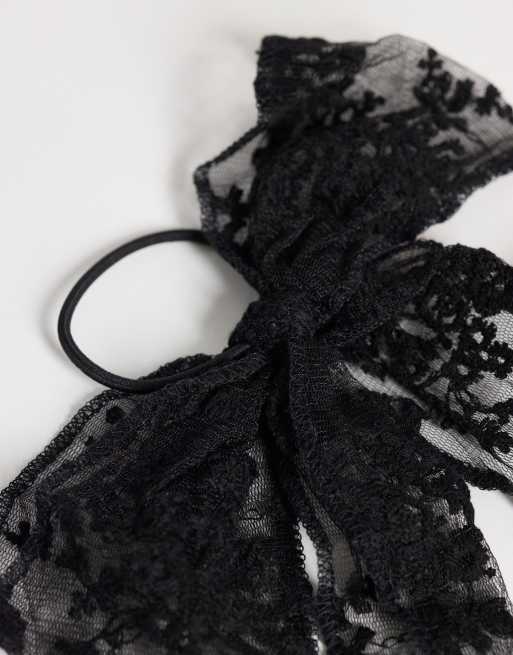 Vero Moda fiocco per capelli in pizzo nero, 3 di 3