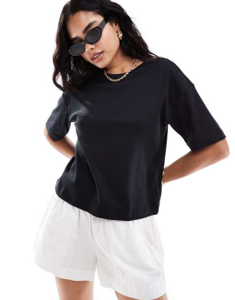 Vero Moda fitted wide sleeve t-shirt in black