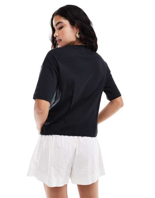Vero Moda fitted wide sleeve t-shirt in black, 2 of 4