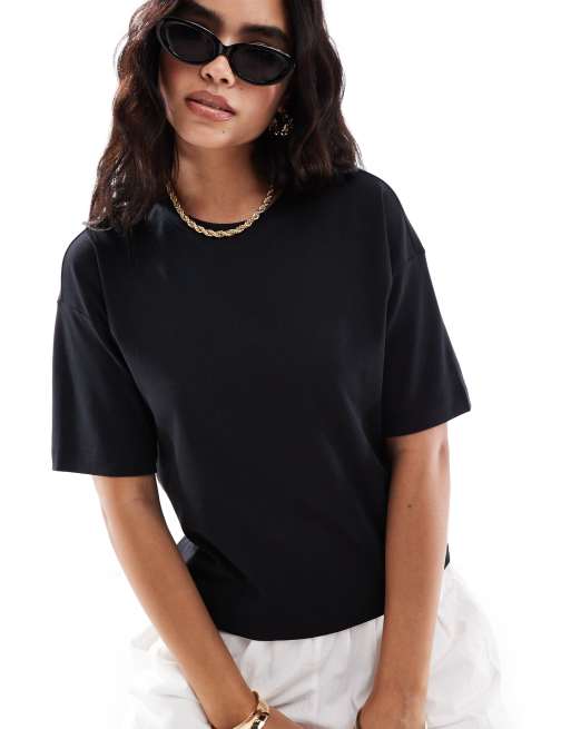 Vero Moda fitted wide sleeve t-shirt in black, 3 of 4