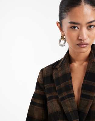 Vero Moda Flannel Mini Skirt Co-ord In Brown