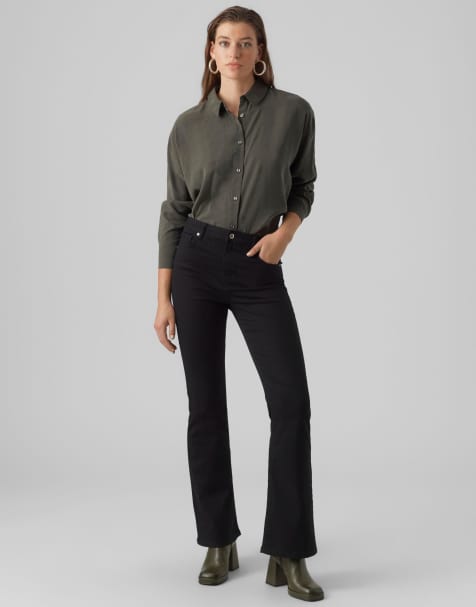 Vero Moda - Flared jeans in zwart - view 1