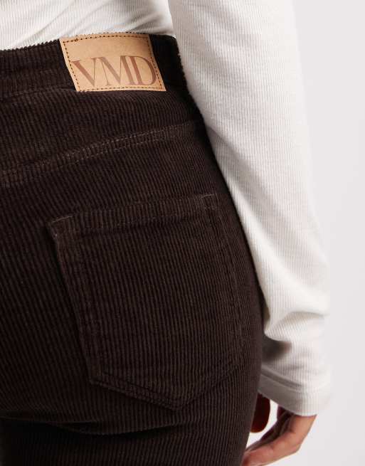 Vero Moda - Flash - Flared jeans van corduroy met halfhoge taille in chocoladebruin, 2 van 5