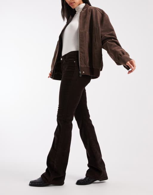 Vero Moda Flash mid rise cord flares in chocolate, 5 of 5