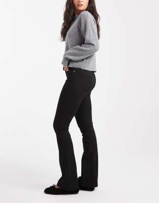 Vero Moda Flash Coated Kick Flare Jeans In Black
