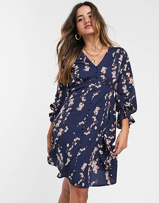 Vero Moda floral button front tea dress | ASOS