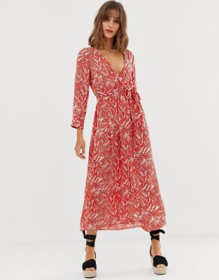 vero moda floral wrap dress