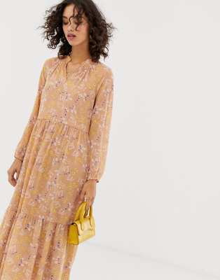 vero moda yellow maxi dress