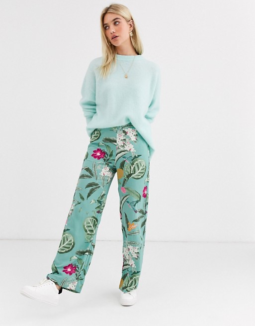 Vero Moda floral wide trousers
