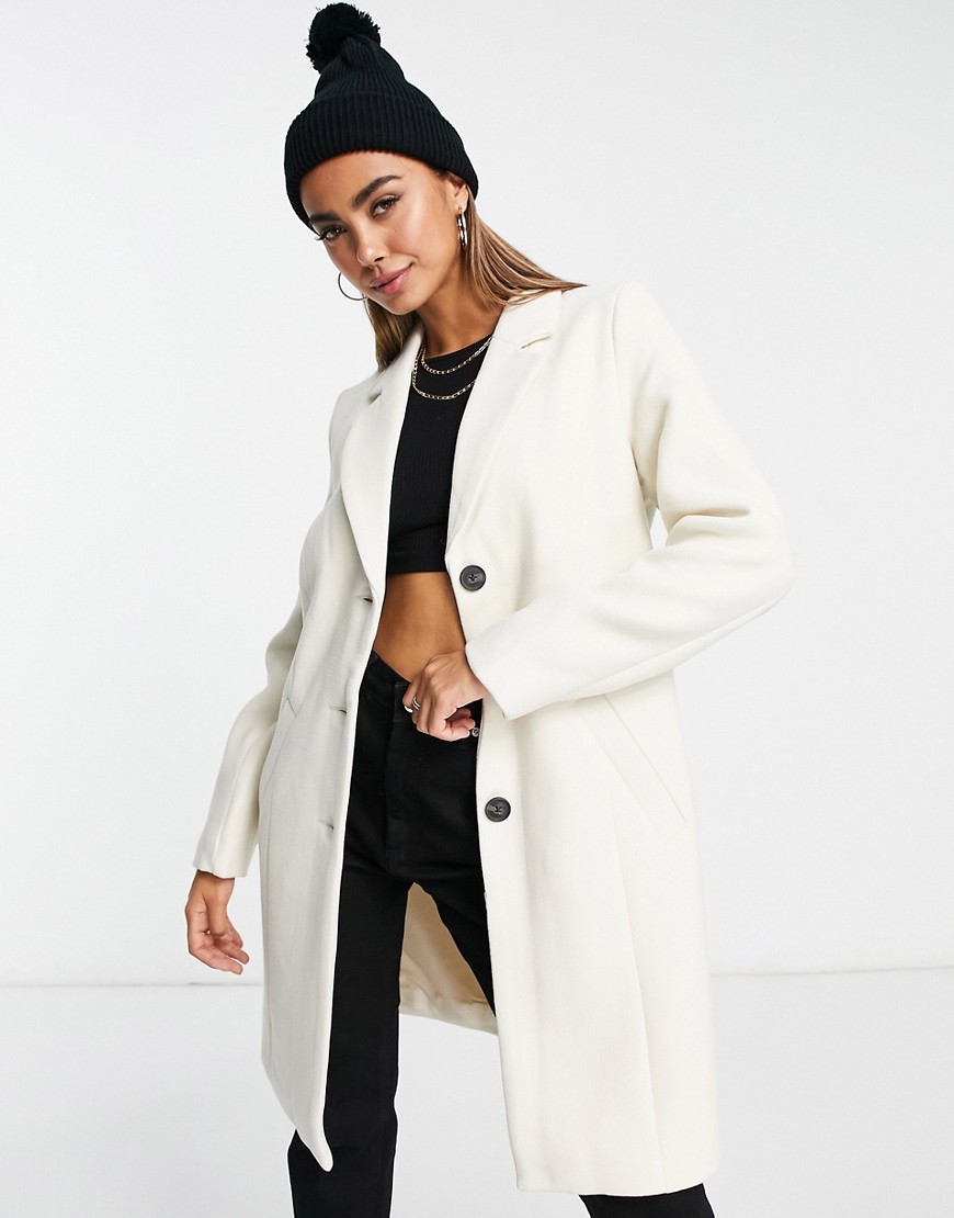 Vero Moda formal coat in cream-White