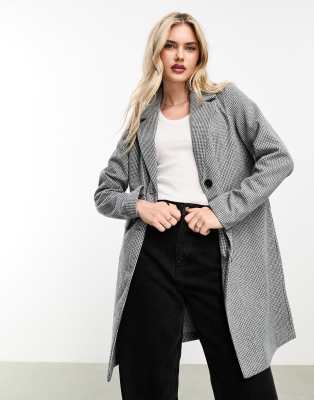 Vero Moda - Formeller karierter Mantel-Grau