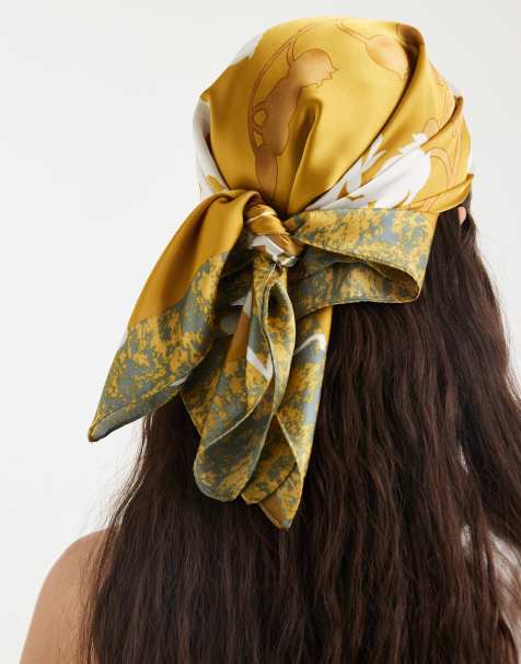 Vero Moda - Foulard en satin à imprimé fleuri - Jaune - view 1