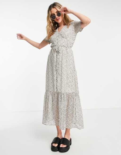 Vero Moda – Freizeitkleid in Midilänge mit Punktemuster
